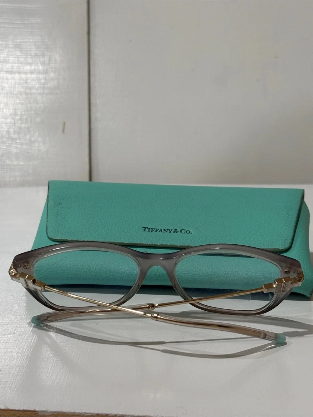 Tiffany & Co TF 2216 -8335 Satin  Champagne Eyeglass 🤓 Woman gold temples Italy